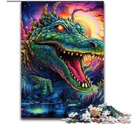 Puzzle da 1000 pezzi per adulti con coccodrillo del Nilo psichedelico, puzzle impegnativi, dimensioni 26x38cm, adolescenti, coppie e amici per compleanni e Natale.
