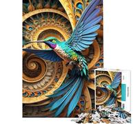 Puzzle da 1000 pezzi per adulti con colibrì dalla coda viola gioco per famiglie divertente e stimolante (dimensioni 50x75cm)