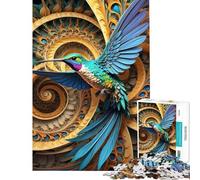 Puzzle da 1000 pezzi per adulti con colibrì dalla coda viola gioco per famiglie divertente e stimolante (dimensioni 38x52cm)
