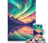Puzzle da 1000 pezzi per adulti con colorata aurora boreale, giocattolo decorativo da parete, gioco di velocità manuale, adatto per la decorazione della scrivania 50x75cm