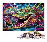 Puzzle da 1000 pezzi per adulti con colorati coccodrilli del Nilo sfida educativa antistress sfida difficile (dimensioni 75x50 cm)