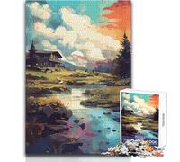 Puzzle da 1000 pezzi per adulti con colorati paesaggi montani, divertente e tranquillo tempo libero, giocattolo di precisione, dimensioni 38x26cm