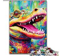 Puzzle da 1000 pezzi per adulti con coloratissimi coccodrilli del Nilo, attività divertente per tutta la famiglia, sfida per il cervello, regalo perfetto per adolescenti (dimensioni: 26x38cm)