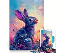 Puzzle da 1000 pezzi per adulti con coniglietto,gioco di incastro,divertente e stimolante,ideale come regalo di Natale o per il tempo libero (38x26cm)