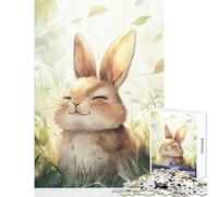 Puzzle da 1000 pezzi per adulti con coniglietto pacifico nell'erba gioco educativo per tutta la famiglia giocattolo decorativo da parete per rafforzare l'amore tra le coppie (38x26cm)