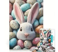 Puzzle da 1000 pezzi per adulti con coniglietto pasquale e uova, gioco educativo, allena la mente e la mano, migliora l'amore tra le coppie 38x52cm