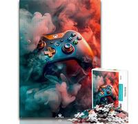 Puzzle da 1000 pezzi per adulti con controller di gioco, difficile da completare ma divertente e umoristico, con poster abbinato e foglio di quiz (38x26cm)