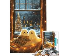 Puzzle da 1000 pezzi per adulti con coppia di fantasmi a Natale gioco per famiglie regalo di compleanno compleanno e Natale (dimensioni 50x75cm)