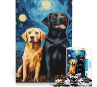 Puzzle da 1000 pezzi per adulti con coppia di Labrador e Van Gogh un gioco rilassante divertente e spiritoso ideale come regalo 50x75cm
