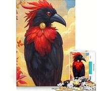 Puzzle da 1000 pezzi per adulti con corvo crestato rosso gioco per famiglie divertente e umoristico sfida unica 38x52cm