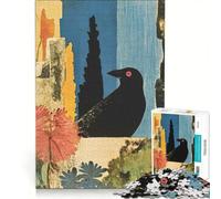 Puzzle da 1000 pezzi per adulti con corvo e collage astratto, giocattolo educativo, divertente e spiritoso, ideale per rafforzare il legame di coppia 50x75cm