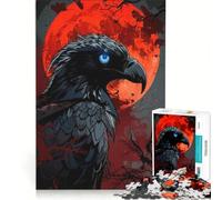 Puzzle da 1000 pezzi per adulti con corvo rosso e luna un gioco rilassante divertente e spiritoso ideale come regalo 38x52cm