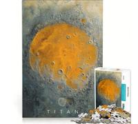 Puzzle da 1000 pezzi per adulti con cratere sulla superficie di Titano Saturno e Luna gioco educativo attività divertenti da fare a casa lista dei desideri con Babbo Natale 38x26cm