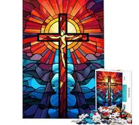 Puzzle da 1000 pezzi per adulti con croce cristiana e Gesù Giocattolo avvincente per coltivare la pazienza gioco pratico decorazione per la casa regalo di compleanno (dimensioni 50x75cm)