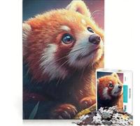Puzzle da 1000 pezzi per adulti con cucciolo di panda rosso gioco interattivo decorazione da parete adatto per la scrivania 50x75cm