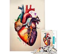 Puzzle da 1000 pezzi per adulti con cuori ad acquerello giochi rilassanti educativi di sfida regalo di Babbo Natale segreto analisi e logica (dimensioni 38x52cm)