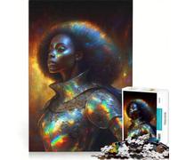 Puzzle da 1000 pezzi per adulti con dama e cavaliere africani, gioco pratico, migliora la memoria, ideale come regalo per tutta la famiglia 50x75cm