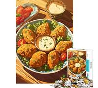 Puzzle da 1000 pezzi per adulti con deliziosi cibi fritti con salsa e insalata gioco educativo giocattolo avvincente per coltivare la pazienza idee regalo decorazione per la casa (dimensioni 50x75cm)