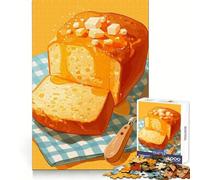 Puzzle da 1000 pezzi per adulti con delizioso pane al miele e burro,taglio preciso,gioco stimolante per la mente,momento di gioco tranquillo,scena natalizia (38x26cm)