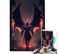 Puzzle da 1000 pezzi per adulti con demone alato giocattolo educativo per l'apprendimento gioco per famiglie difficile ideale come regalo di Babbo Natale segreto (dimensioni 50x75cm)