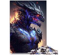 Puzzle da 1000 pezzi per adulti con demone di drago con parti completamente intrecciate a caso, 26 x 38 cm