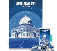 Puzzle da 1000 pezzi per adulti con design di Gerusalemme Palestina gioco impossibile analisi e logica per rafforzare l'amore tra le coppie 50x75cm
