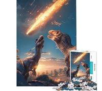 Puzzle da 1000 pezzi per adulti con dinosauri che guardano una meteora Gioco educativo e stimolante per tutta la famiglia Ottima idea regalo (Dimensioni 38x26cm)