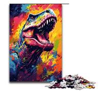 Puzzle da 1000 pezzi per adulti con dinosauri circondati da schizzi Molti puzzle colorati ideali come regalo per tutta la famiglia Dimensioni 75x50 cm