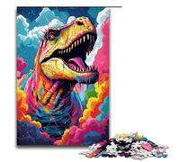 Puzzle da 1000 pezzi per adulti con dinosauri circondati da schizzi tanti puzzle colorati per attività in famiglia gioco per famiglie antistress sfida difficile puzzle 75x50 cm