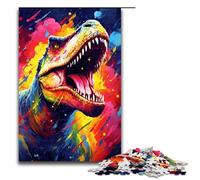 Puzzle da 1000 pezzi per adulti con dinosauri circondati da schizzi tanti puzzle colorati per attività in famiglia gioco per famiglie antistress sfida difficile puzzle 75x50 cm