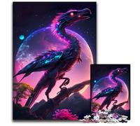 Puzzle da 1000 pezzi per adulti con dinosauri, tema: favola al neon, gioco rompicapo per adolescenti, regalo perfetto per le feste, 26X38CM/10,23x14,96 pollici.