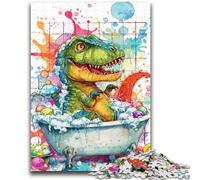 Puzzle da 1000 pezzi per adulti con dinosauro che fa il bagno, puzzle per adulti, regalo divertente e attività per la casa, giocattolo per i giorni di pioggia (38x26cm)