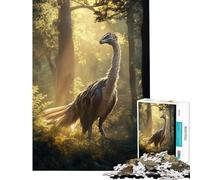 Puzzle da 1000 pezzi per adulti con dinosauro piumato nella foresta Giocattolo da 1000 pezzi decorazione da parete antistress regalo di compleanno regalo di viaggio (38x26cm)