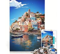 Puzzle da 1000 pezzi per adulti con dipinto ad olio di Ischia, giocattolo fai-da-te, divertente e spiritoso, compleanno e Natale 38x52cm