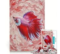 Puzzle da 1000 pezzi per adulti con dipinto ad olio di un pesce Betta, gioco rompicapo, divertente antistress, per rafforzare l'amore tra le coppie 38x52cm