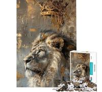 Puzzle da 1000 pezzi per adulti con dipinto del Re Leone gioco di puzzle per adulti decorazione da parete regalo per donne amici e familiari (dimensioni 38x26cm)