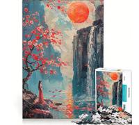 Puzzle da 1000 pezzi per adulti con dipinto della Dama della Cascata gioco fai-da-te migliora la memoria compleanno e Natale 38x52cm