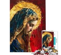 Puzzle da 1000 pezzi per adulti con dipinto della Vergine Maria giocattolo decorativo da parete regalo per amici e familiari (dimensioni 50x75cm)