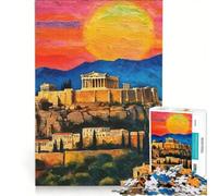Puzzle da 1000 pezzi per adulti con dipinto dell'Acropoli al tramonto, gioco educativo, analisi e logica, regalo di compleanno, regalo di viaggio 50x75cm