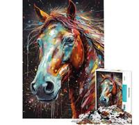 Puzzle da 1000 pezzi per adulti con dipinto di cavallo gioco per famiglie stimola la memoria ottimo regalo per gli amanti dei videogiochi (dimensioni 50x75cm)