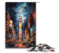 Puzzle da 1000 pezzi per adulti con dipinto di New York Times Square al neon Gioco ideale come regalo per tutta la famiglia 1000 pezzi (38x26 cm)