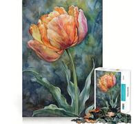 Puzzle da 1000 pezzi per adulti con dipinto di tulipani, decorazione ordinata, esercizio mentale, divertimento casual, regalo di Natale (38x52cm)