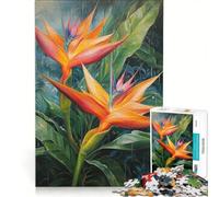 Puzzle da 1000 pezzi per adulti con dipinto di uccello del paradiso, giocattolo fai-da-te, allena la mente e la mano, con poster e foglio di curiosità abbinati 50x75cm