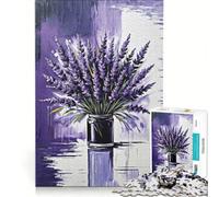 Puzzle da 1000 pezzi per adulti con dipinto di un bouquet di lavanda in vaso gioco rilassante decorazione per la casa ideale come regalo per tutta la famiglia 38x26cm