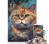 Puzzle da 1000 pezzi per adulti con dipinto di un gatto esotico a pelo corto, gioco impossibile, decorazione per la casa, ideale come regalo per tutta la famiglia 50x75cm