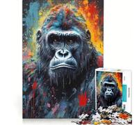 Puzzle da 1000 pezzi per adulti con dipinto di un gorilla, gioco impossibile, analisi e logica, per rafforzare l'amore tra le coppie 38x26cm