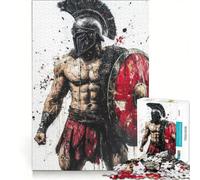 Puzzle da 1000 pezzi per adulti con dipinto di un guerriero spartano gioco impossibile ideale per passare il tempo durante le vacanze regalo di compleanno o di viaggio 50x75cm