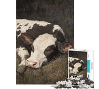 Puzzle da 1000 pezzi per adulti con dipinto di un vitello addormentato gioco per famiglie ideale per le vacanze a casa o come regalo per tutta la famiglia (dimensioni 38x52cm)