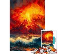 Puzzle da 1000 pezzi per adulti con dipinto di un vulcano oceanico Puzzle per adulti rompicapo che stimola la memoria e migliora la concentrazione Ideale come regalo (dimensioni 38x26cm)