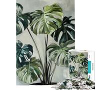 Puzzle da 1000 pezzi per adulti con dipinto di una pianta di Monstera giocattolo decorativo da parete divertente e spiritoso ideale come regalo di compleanno o per occasioni speciali (50x75cm)